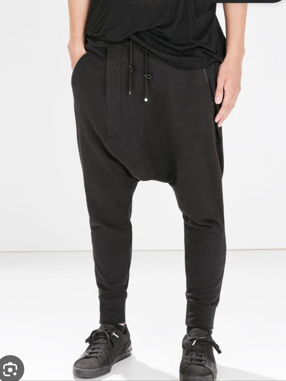 Zara Black Drop-Crotch Joggers Size XS/S